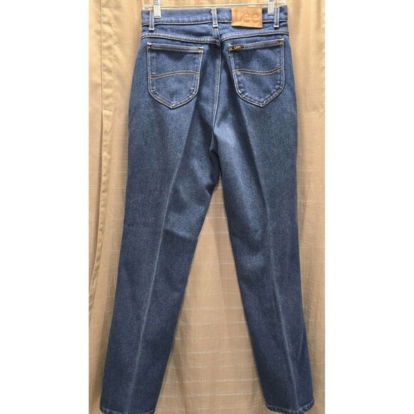 90s Vintage Lee Mom Jeans Womens Sz 14‎ Blue Denim High Rise Straight Made USA - Picture 3 of 13